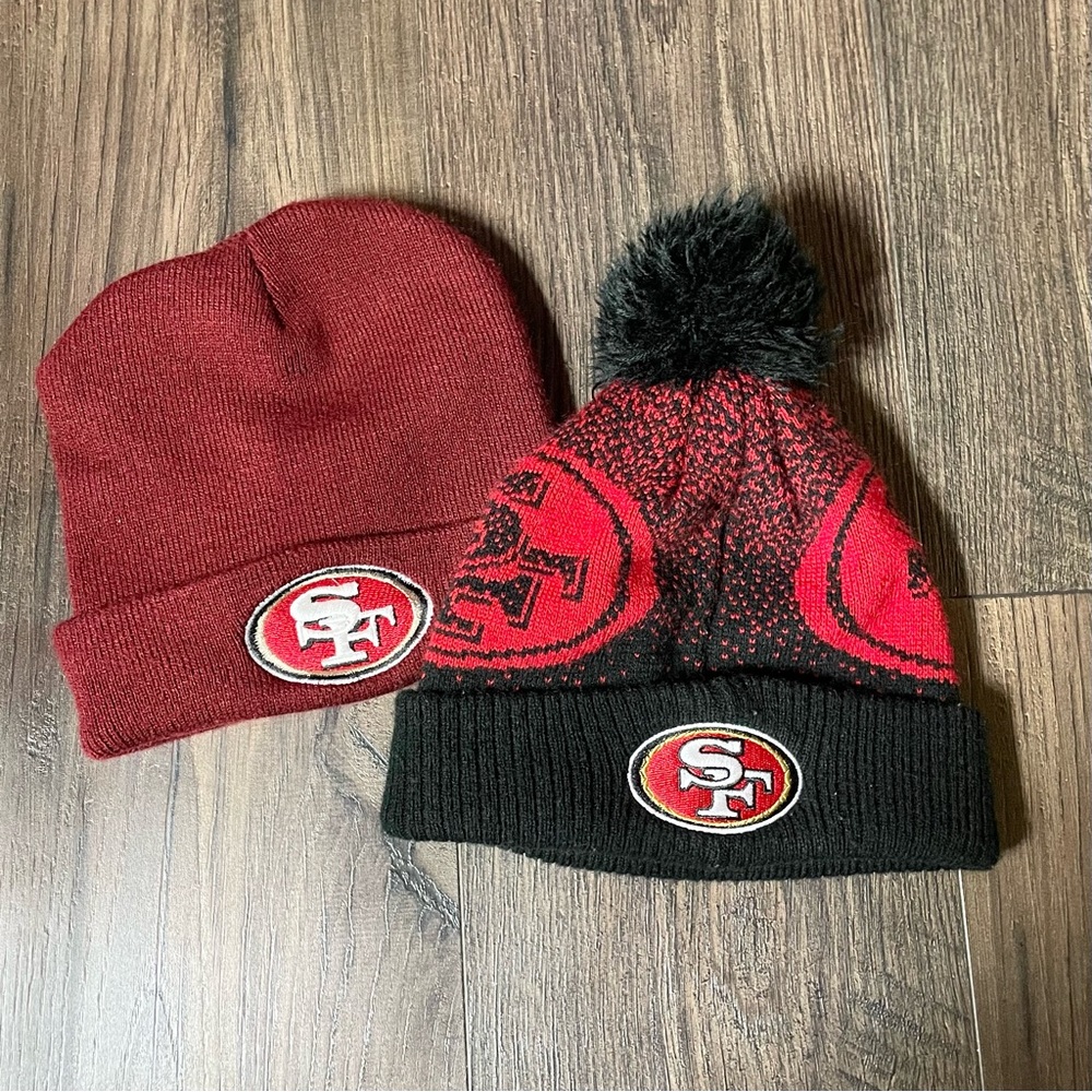 49ers beanie set of 2 San Francisco NFL kids youth